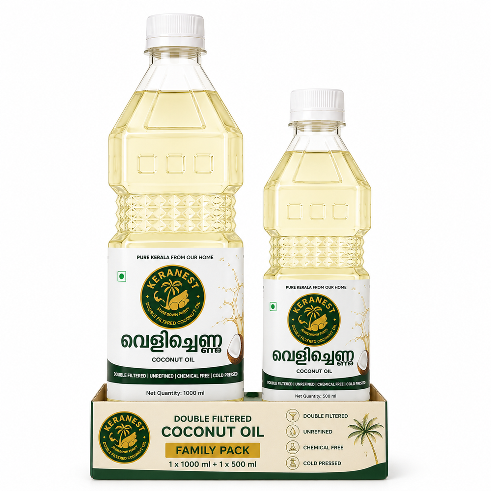 Cold Pressed Coconut Oil – Family Pack (1L + 500ml)