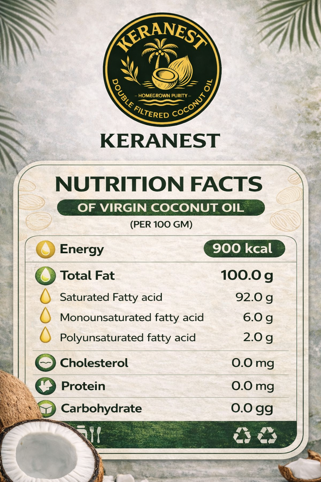 Keranest Coconut Oil - 1 litre